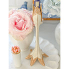 Jay Strongwater Abraham Tulip Medium White Candlestick Holder, alternate view