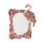 Jay Strongwater Agnes 5” X 7” Floral Flamingo Frame
