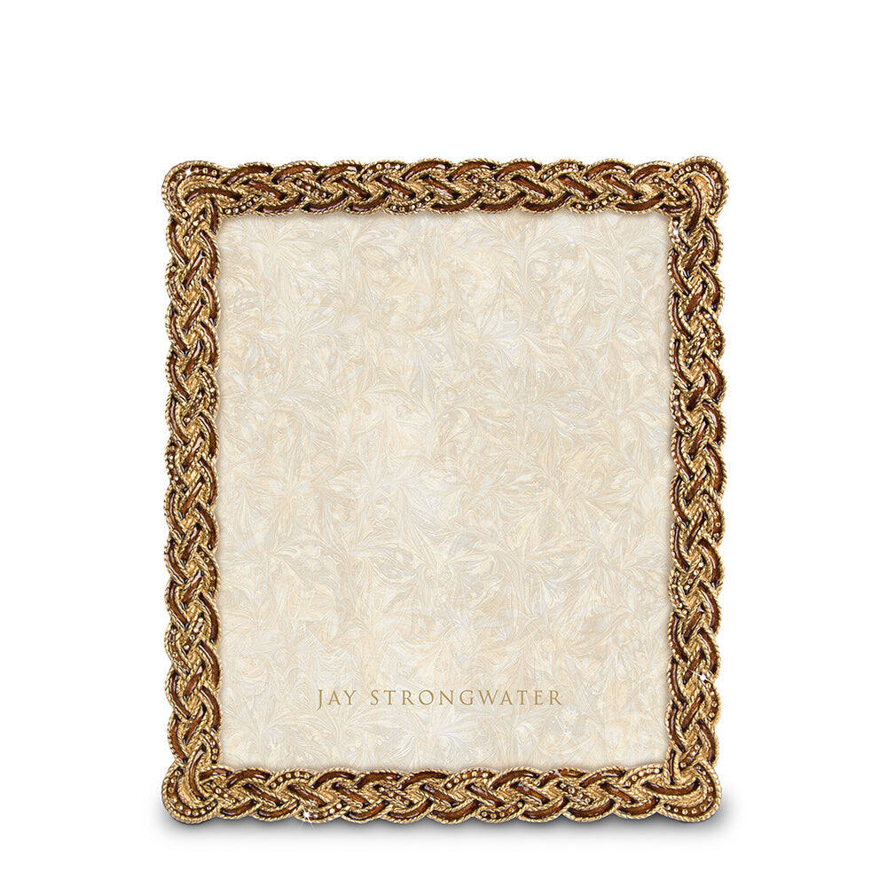 Jay Strongwater Aidan Braided 8" X 10" Frame - Amber