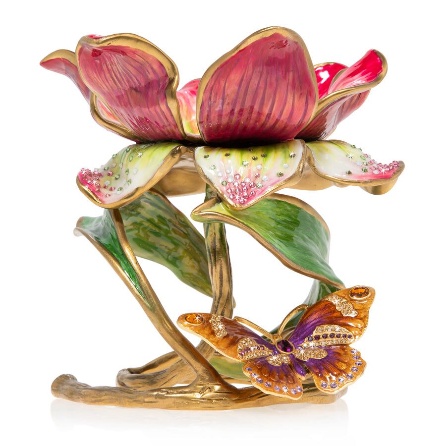 Jay Strongwater Aimee Floral 7" Pillar Candle Holder Candleholder, alternate view