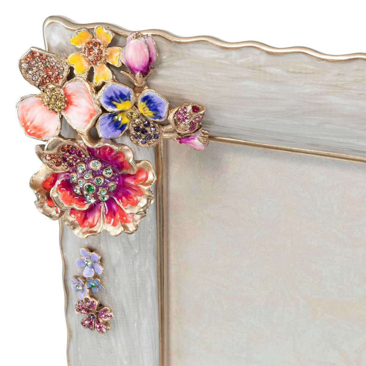 Jay Strongwater Ainsley Flower Bouquet 5"x7" Frame - Flora, alternate view