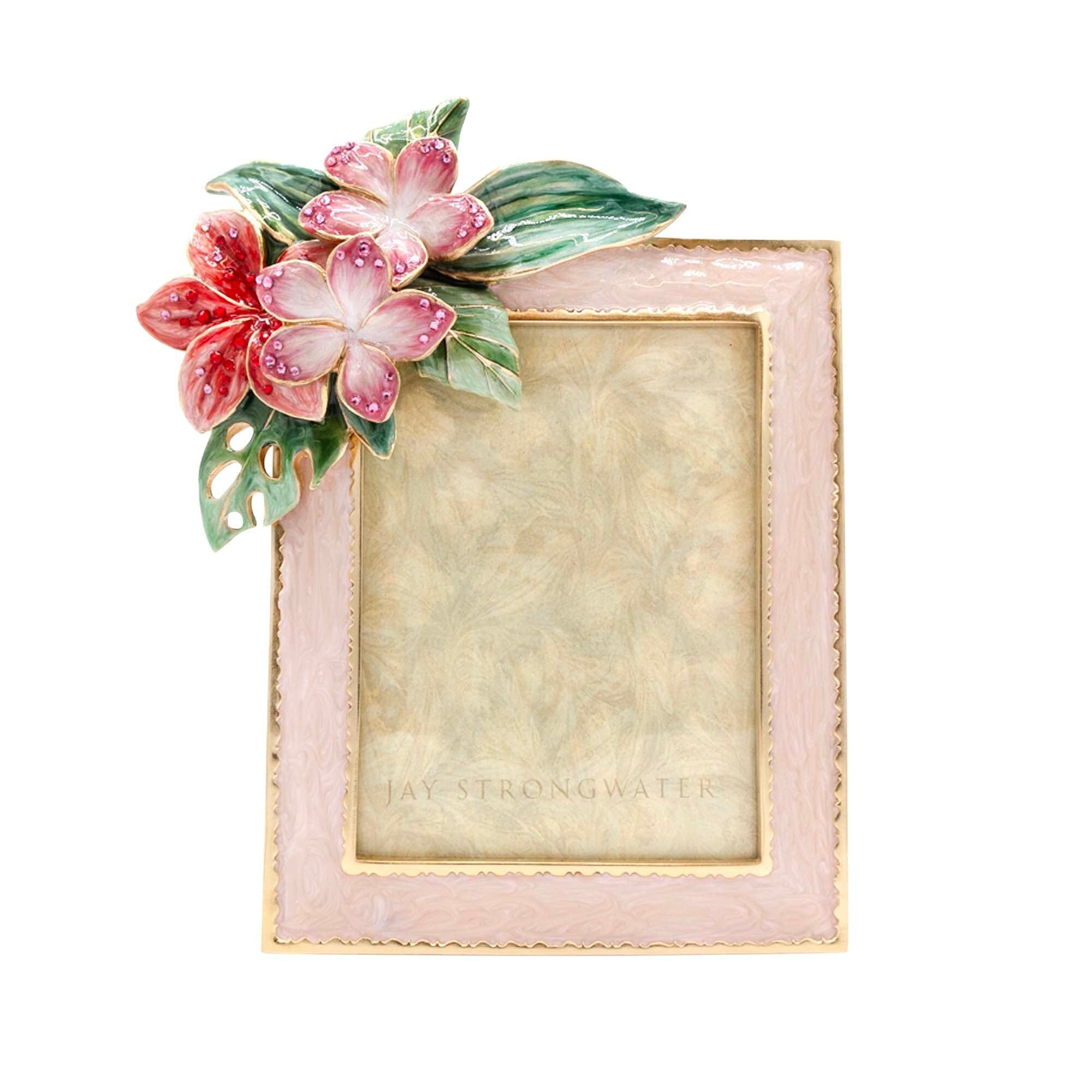 Jay Strongwater Amara Tropical Flower 3x4 Frame