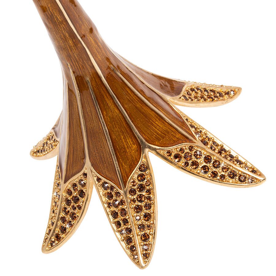 Jay Strongwater Ambrosius Tulip Tall Brown Candlestick Holder, alternate view