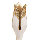 Jay Strongwater Ambrosius Tulip Tall White Candlestick Holder, alternate view