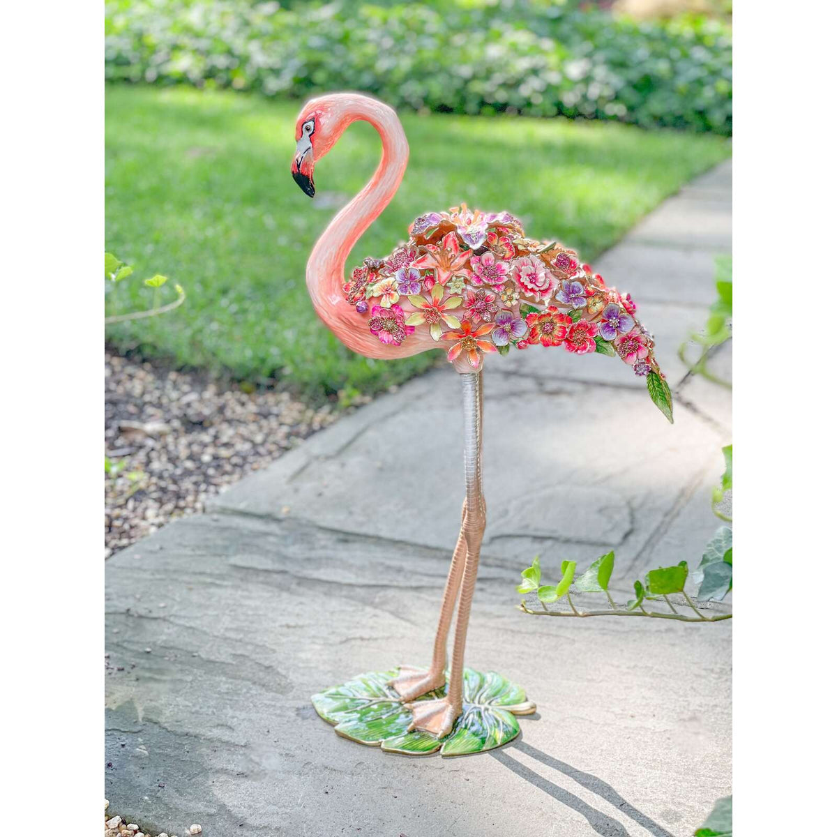 Jay Strongwater Amira Floral Flamingo Figurine, alternate view