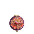 Jay Strongwater Angela Floral Round Compact Handheld Mirror