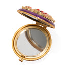 Jay Strongwater Angela Floral Round Compact Handheld Mirror, alternate view
