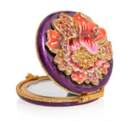 Jay Strongwater Angela Floral Round Compact Handheld Mirror, alternate view