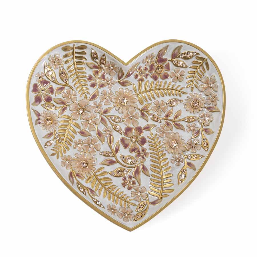 Jay Strongwater Aria Floral Heart Trinket Tray - Pink, alternate view