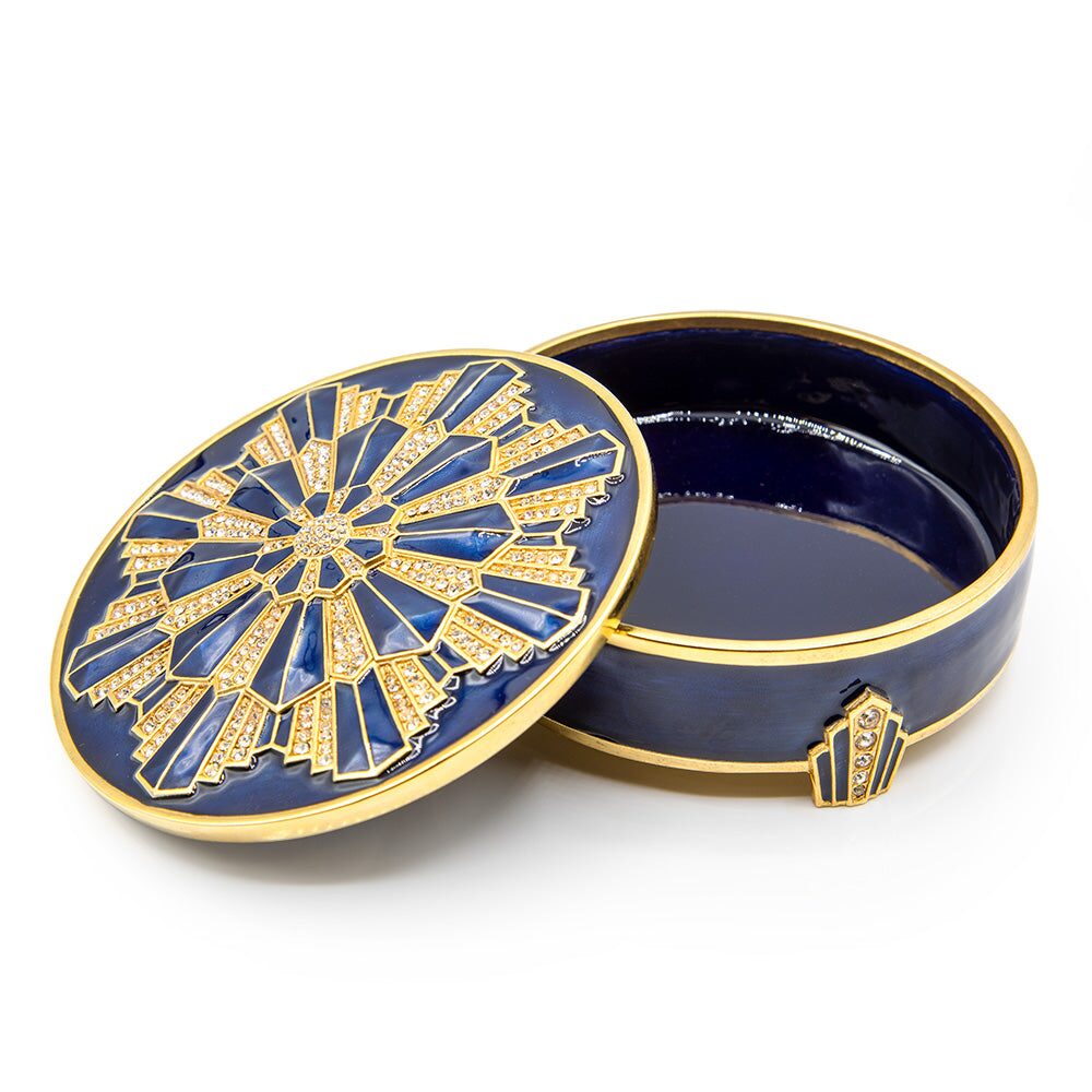 Jay Strongwater Art Deco Box- Delft Garden, alternate view