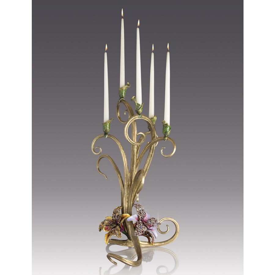 Jay Strongwater Aubree Orchid Candelabra, alternate view