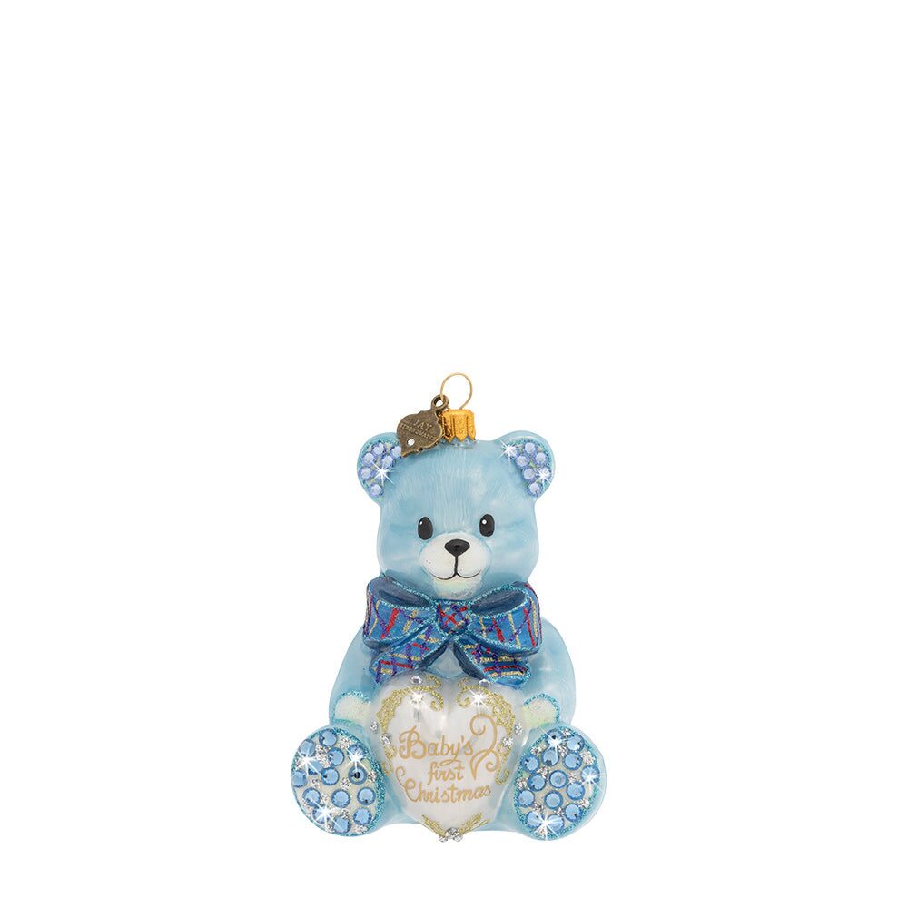 Jay Strongwater Baby's First Christmas Teddy Glass Ornament, alternate view