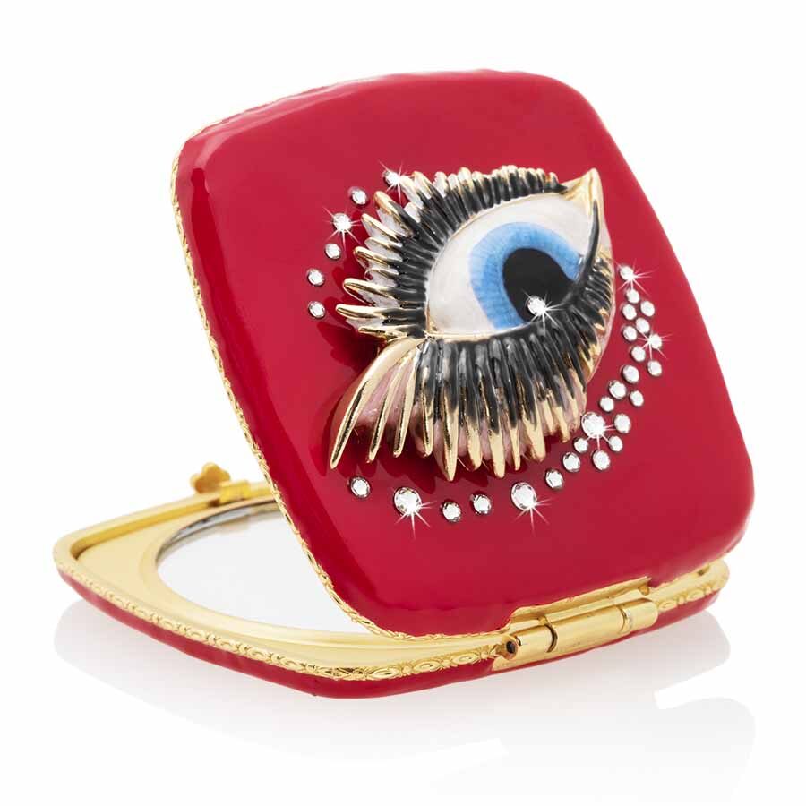 Jay Strongwater Bette Eye Compact Handheld Mirror, alternate view