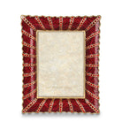 Jay Strongwater Blair Ruffled Edge 5" X 7" Frame - Ruby