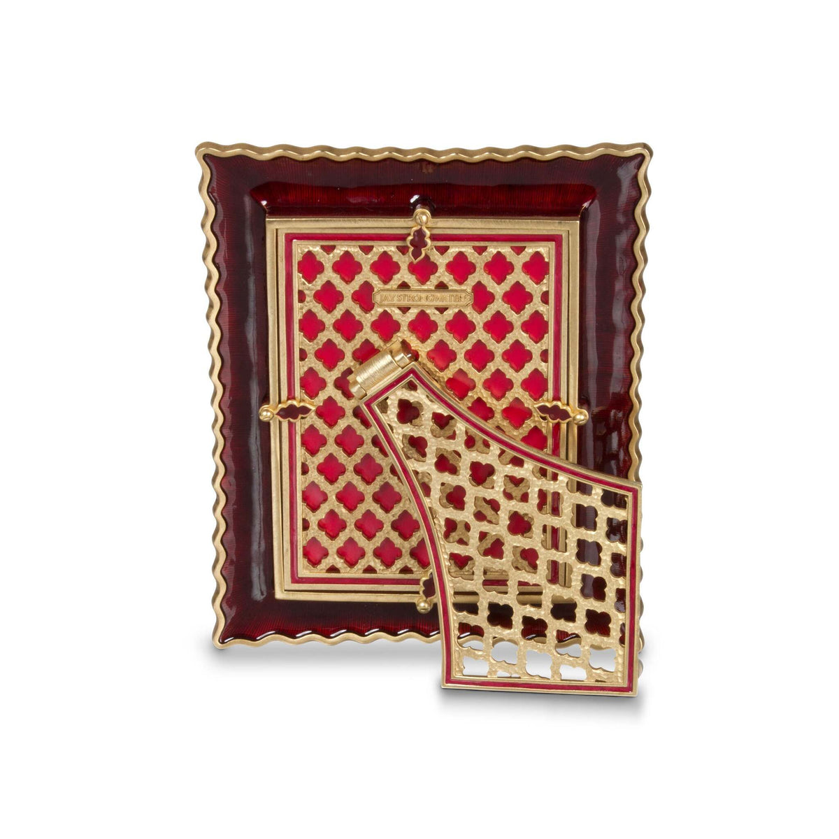 Jay Strongwater Blair Ruffled Edge 5" X 7" Frame - Ruby, alternate view