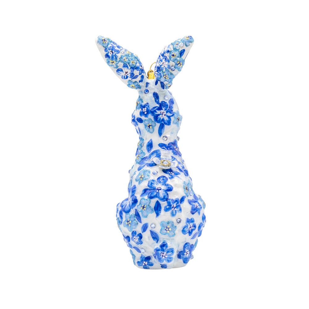 Jay Strongwater Blue Floral Hopper Ornament, alternate view