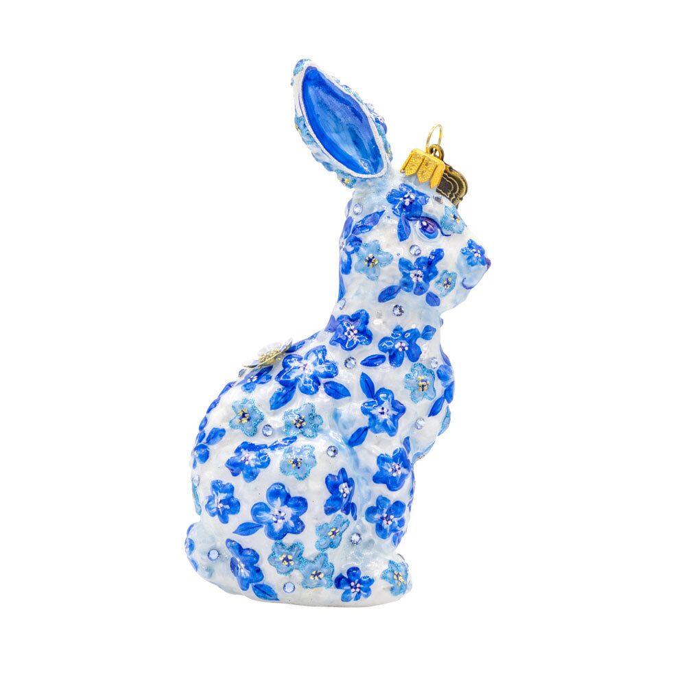 Jay Strongwater Blue Floral Hopper Ornament, alternate view