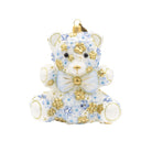 Jay Strongwater Blue Floral Teddy Ornament
