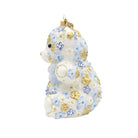 Jay Strongwater Blue Floral Teddy Ornament, alternate view
