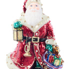 Jay Strongwater Bountiful Santa Glass Ornament, detail view