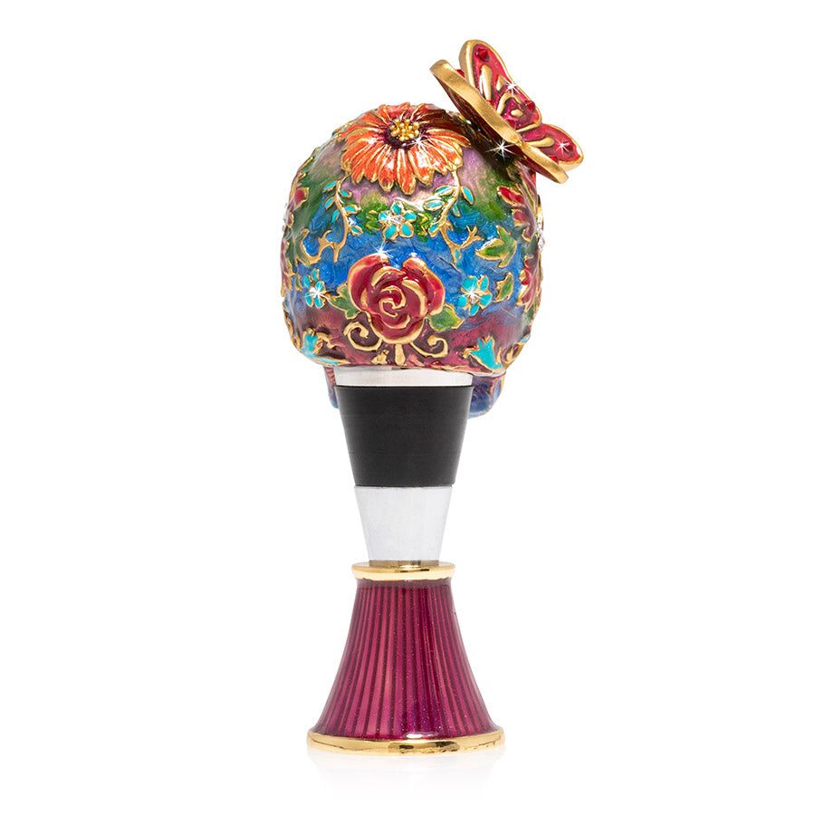 Jay Strongwater Calavera Skull Wine Stopper and Stand Bottle Stoppers & Saver, alternate view