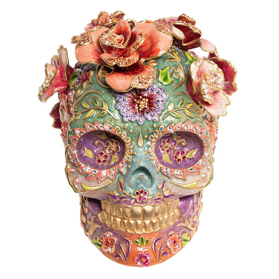 Jay Strongwater Catrina Skull with Roses Figurine, alternate view