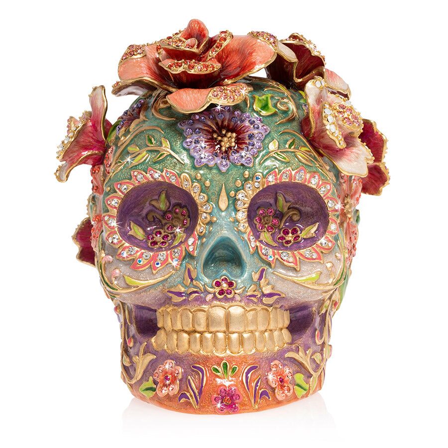 Jay Strongwater Catrina Skull with Roses Figurine, alternate view