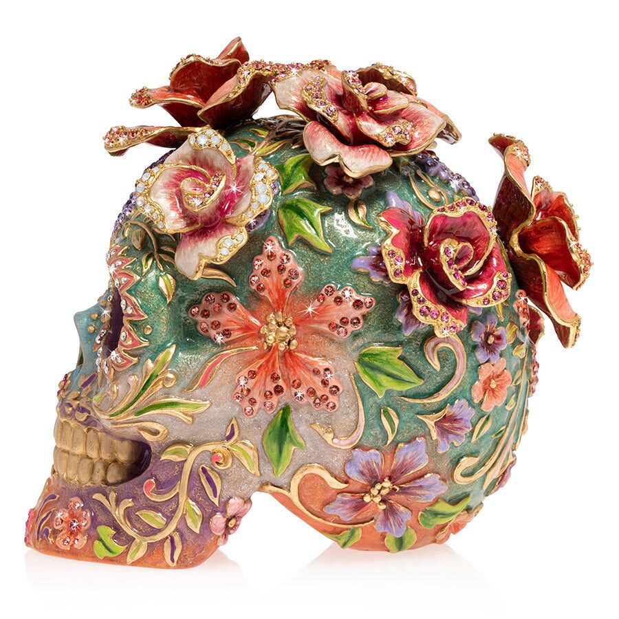 Jay Strongwater Catrina Skull with Roses Figurine, alternate view