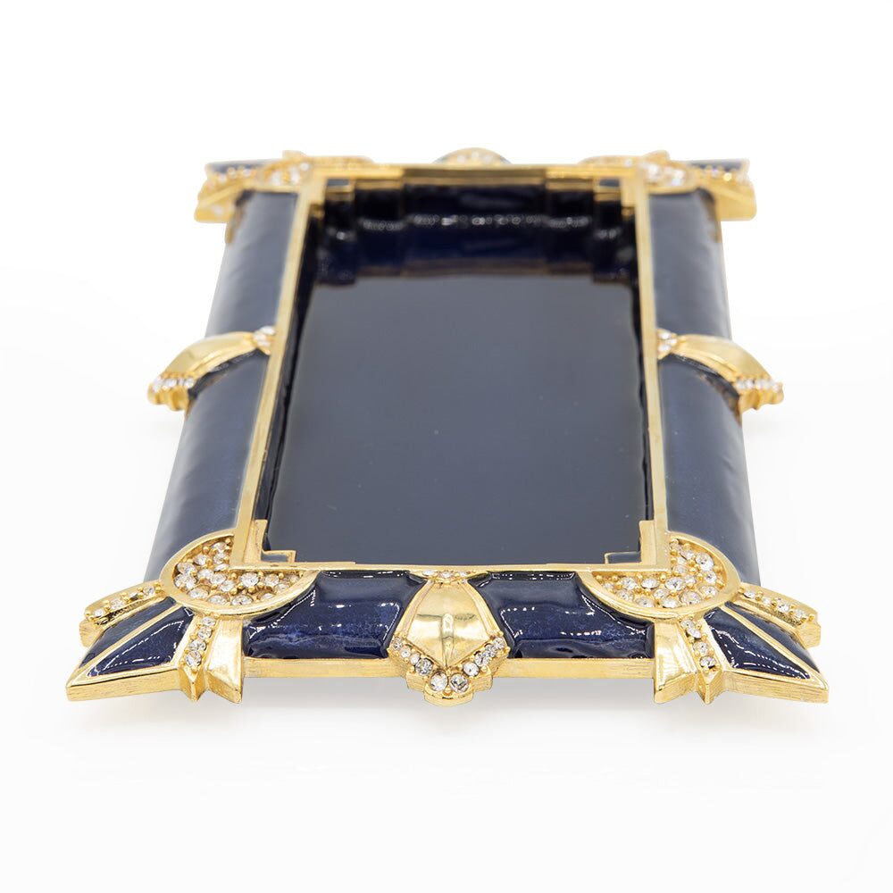 Jay Strongwater Charles Art Deco Tray - Delft Garden, alternate view