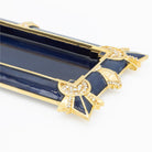 Jay Strongwater Charles Art Deco Tray - Delft Garden, detail view