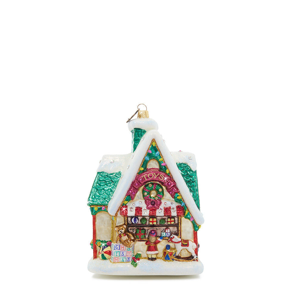 Jay Strongwater Christmas Toy Shop Glass Ornament