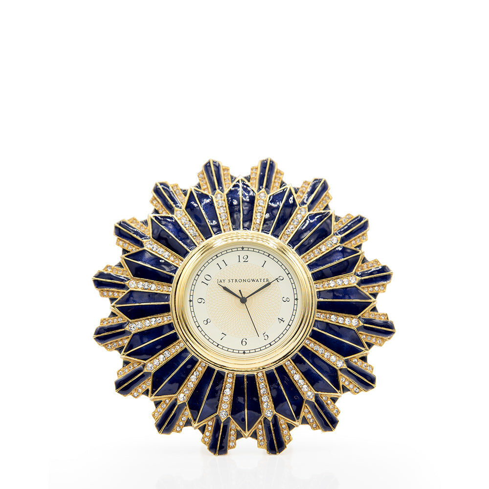 Jay Strongwater Clarence Art Deco Clock - Delft Garden
