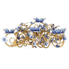 Jay Strongwater Claudine Floral and Butterfly Candelabra Delft Garden