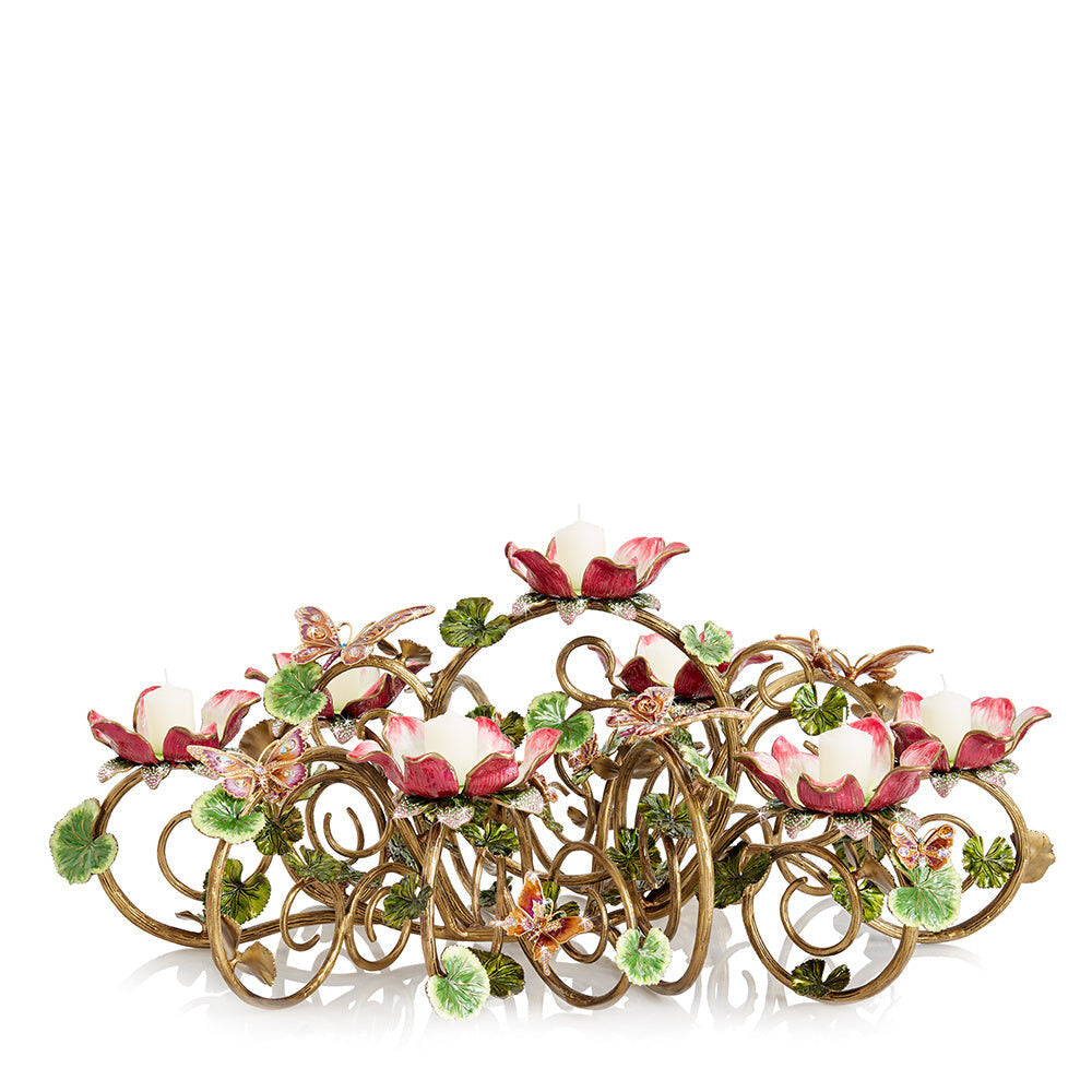Jay Strongwater Claudine Floral & Butterfly Candelabra