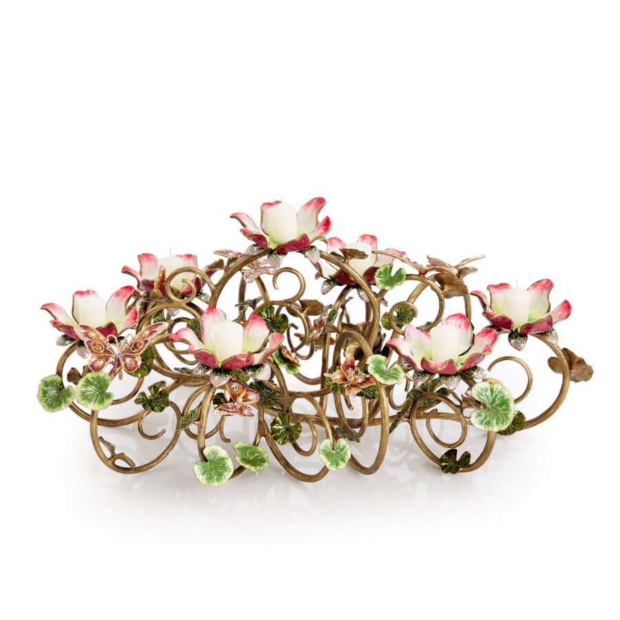 Jay Strongwater Claudine Floral & Butterfly Candelabra, alternate view