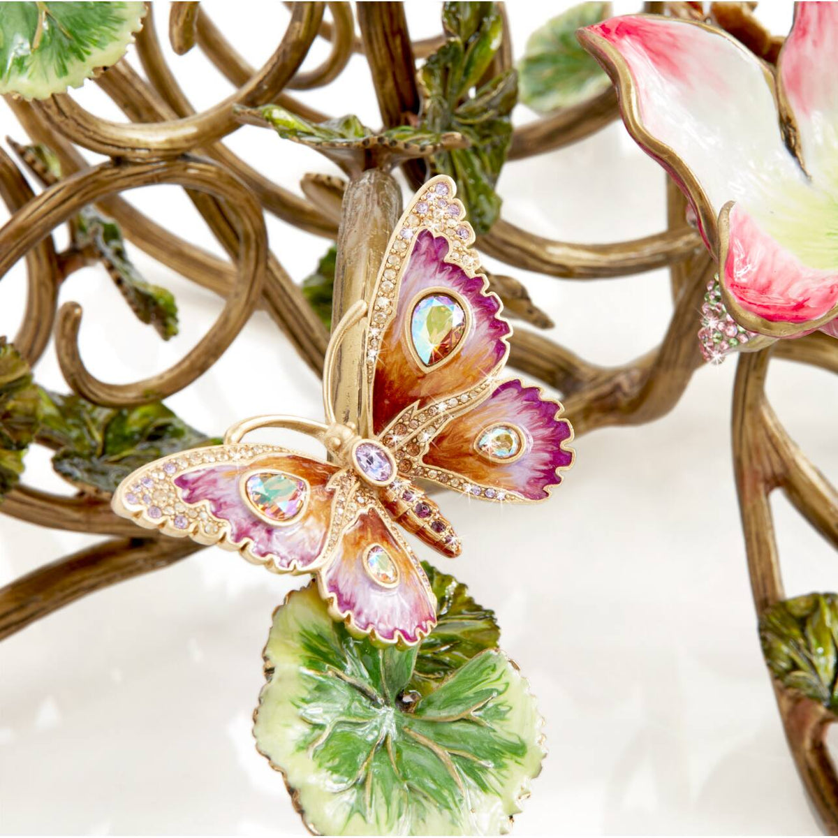 Jay Strongwater Claudine Floral & Butterfly Candelabra, alternate view