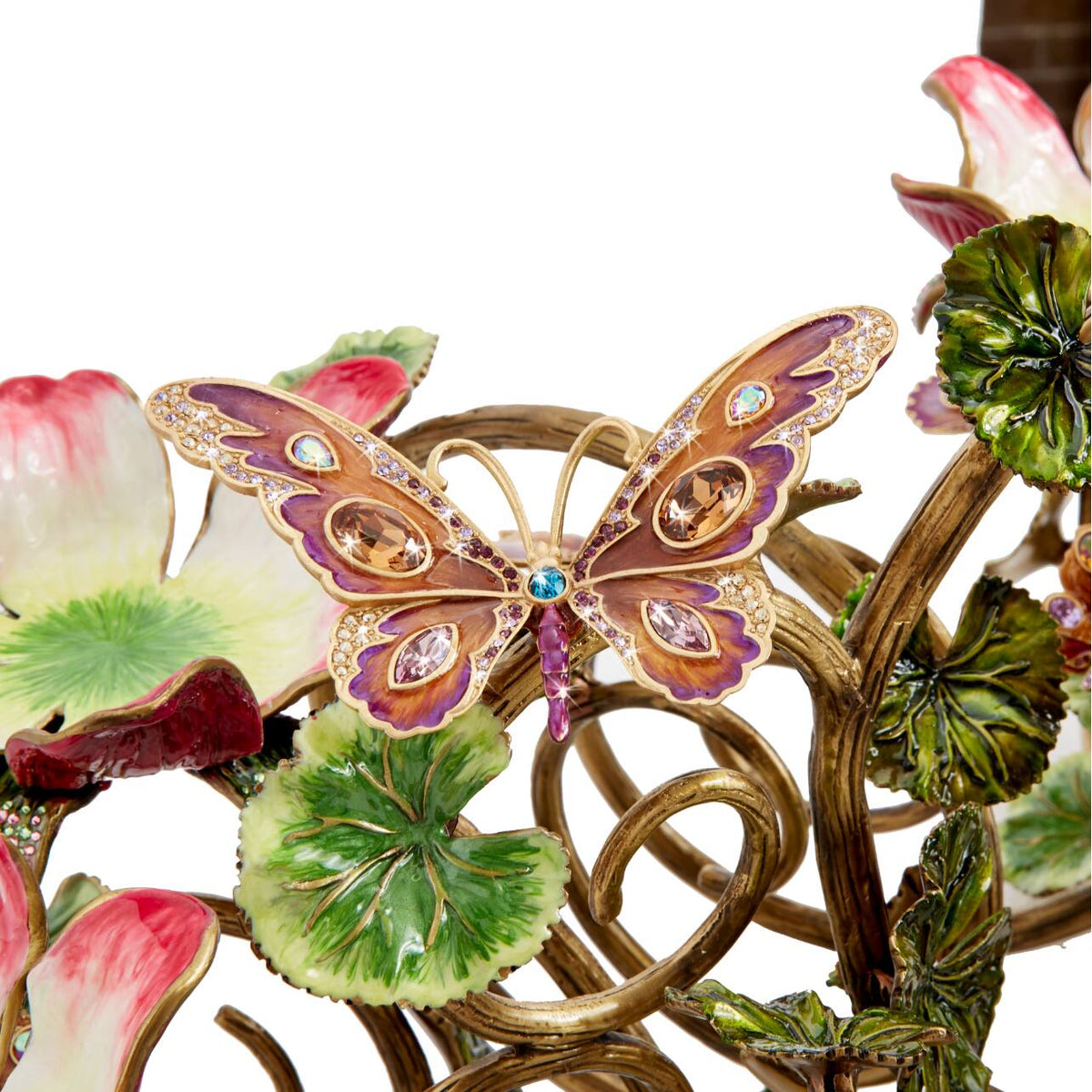 Jay Strongwater Claudine Floral & Butterfly Candelabra, alternate view