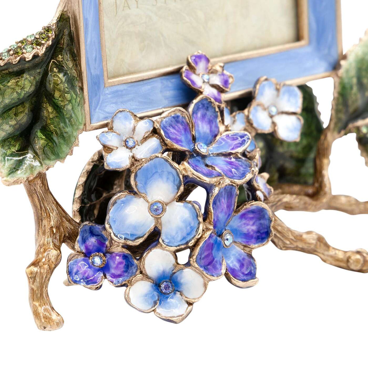 Jay Strongwater Colbie Hydrangea 3"x4" Frame - Blue, alternate view