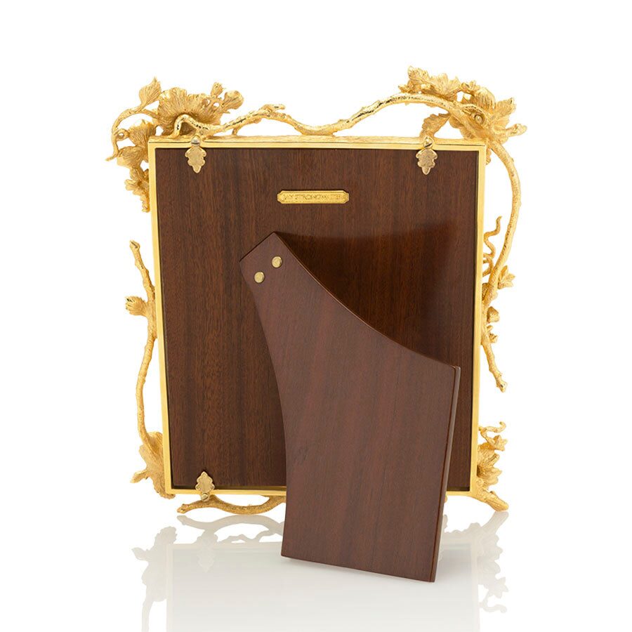 Jay Strongwater Dacia Floral Branch 8" X 10" Frame - Gold, alternate view