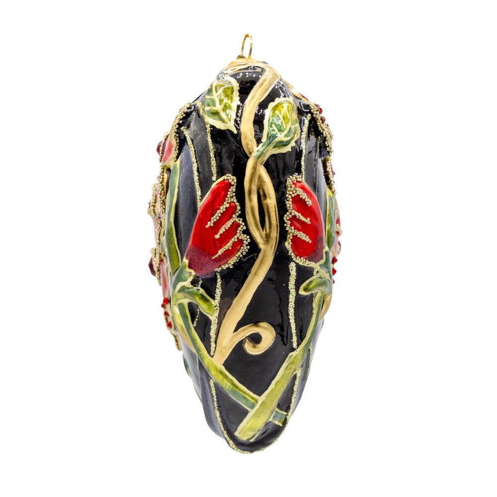 Jay Strongwater Dark Night Floral Heart Ornament, alternate view
