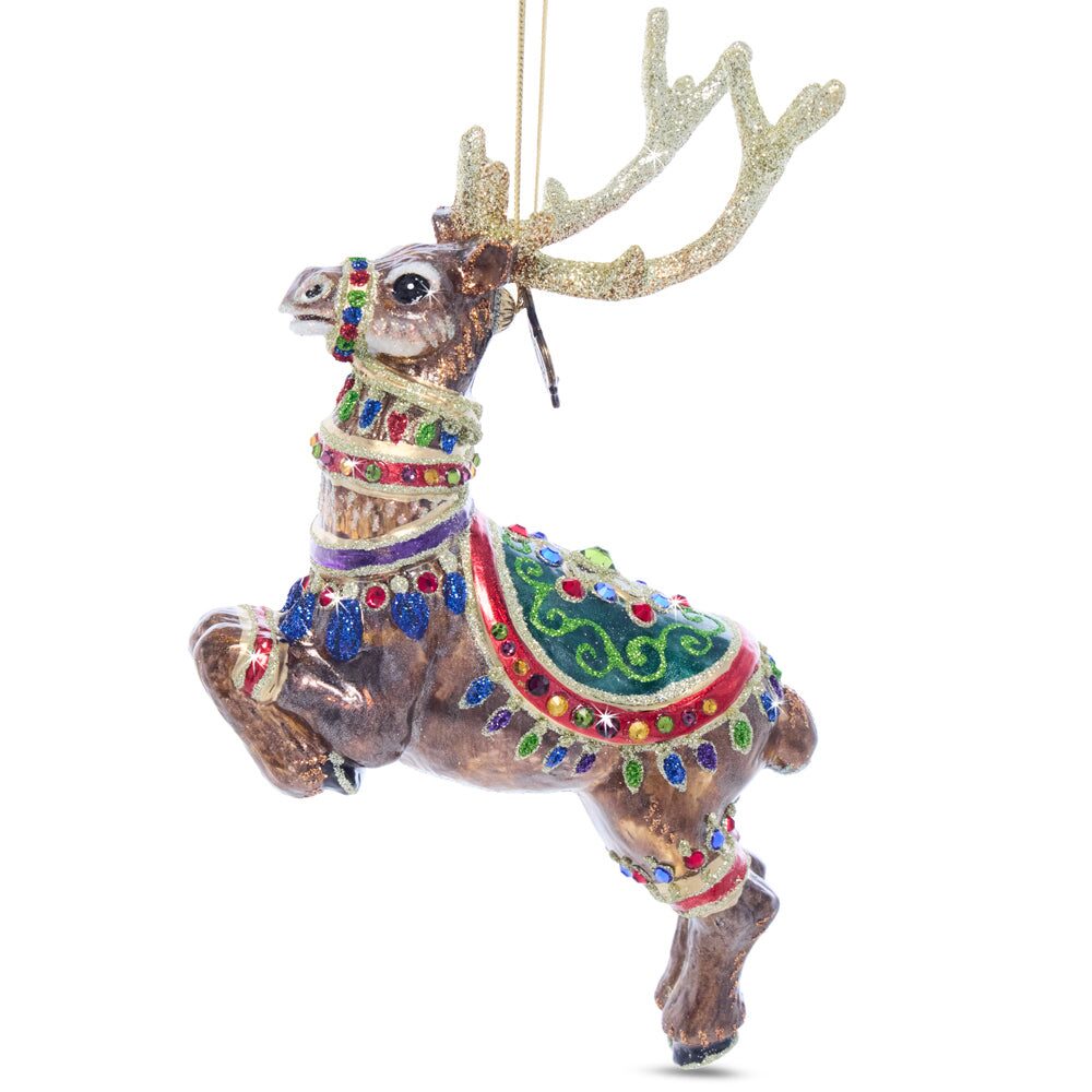 Jay Strongwater Dasher Glass Ornament, alternate view