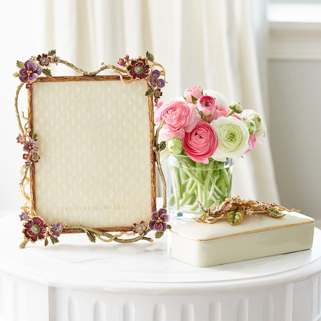 Jay Strongwater Delilah Floral Branch 8" X 10" Frame - Bouquet, alternate view