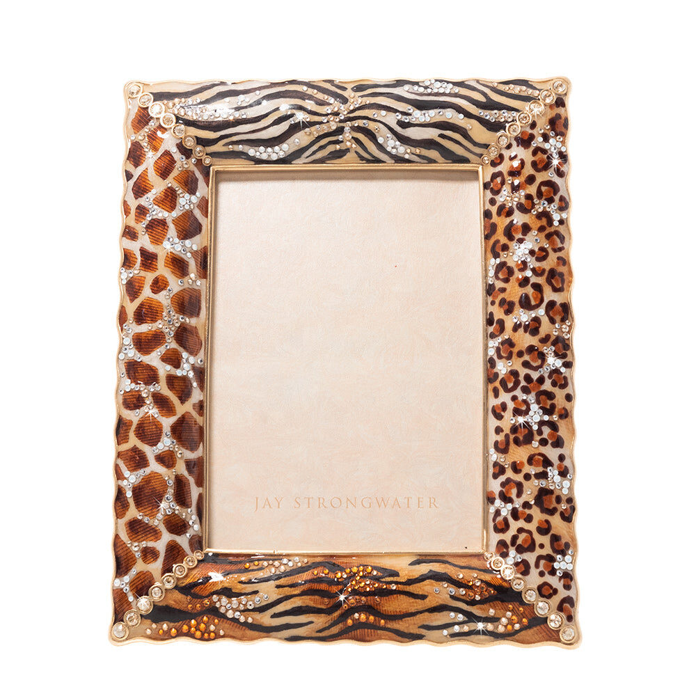 Jay Strongwater Demi Mixed Animal Print 5" X 7" Frame - Jungle