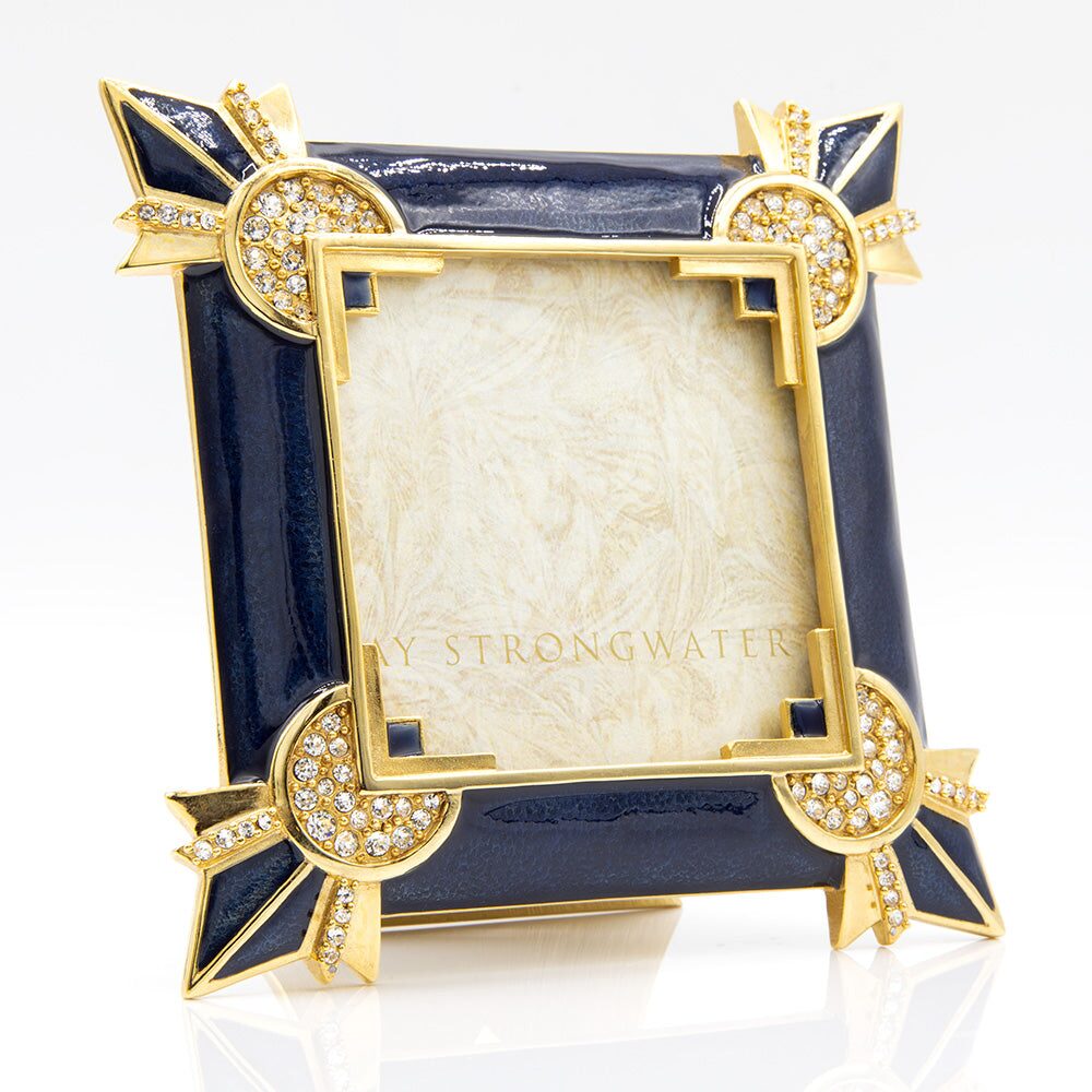 Jay Strongwater Dorothy 3 X 3 Art Deco Frame - Delft Garden, alternate view