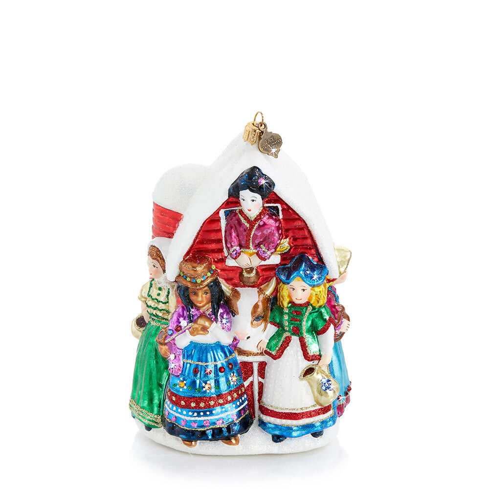 Jay Strongwater Eight Maids-A-Milking Glass Ornament