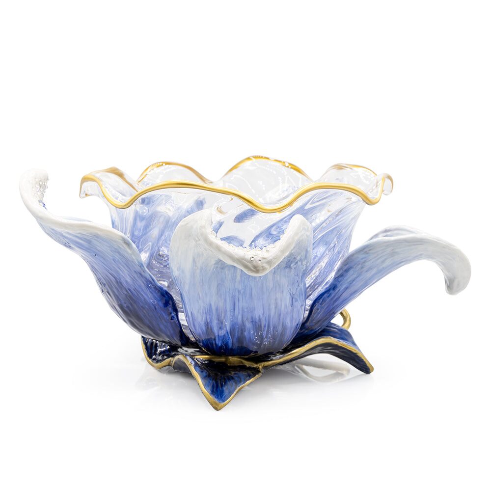 Jay Strongwater Ellie Flower Bowl Delft Garden, alternate view