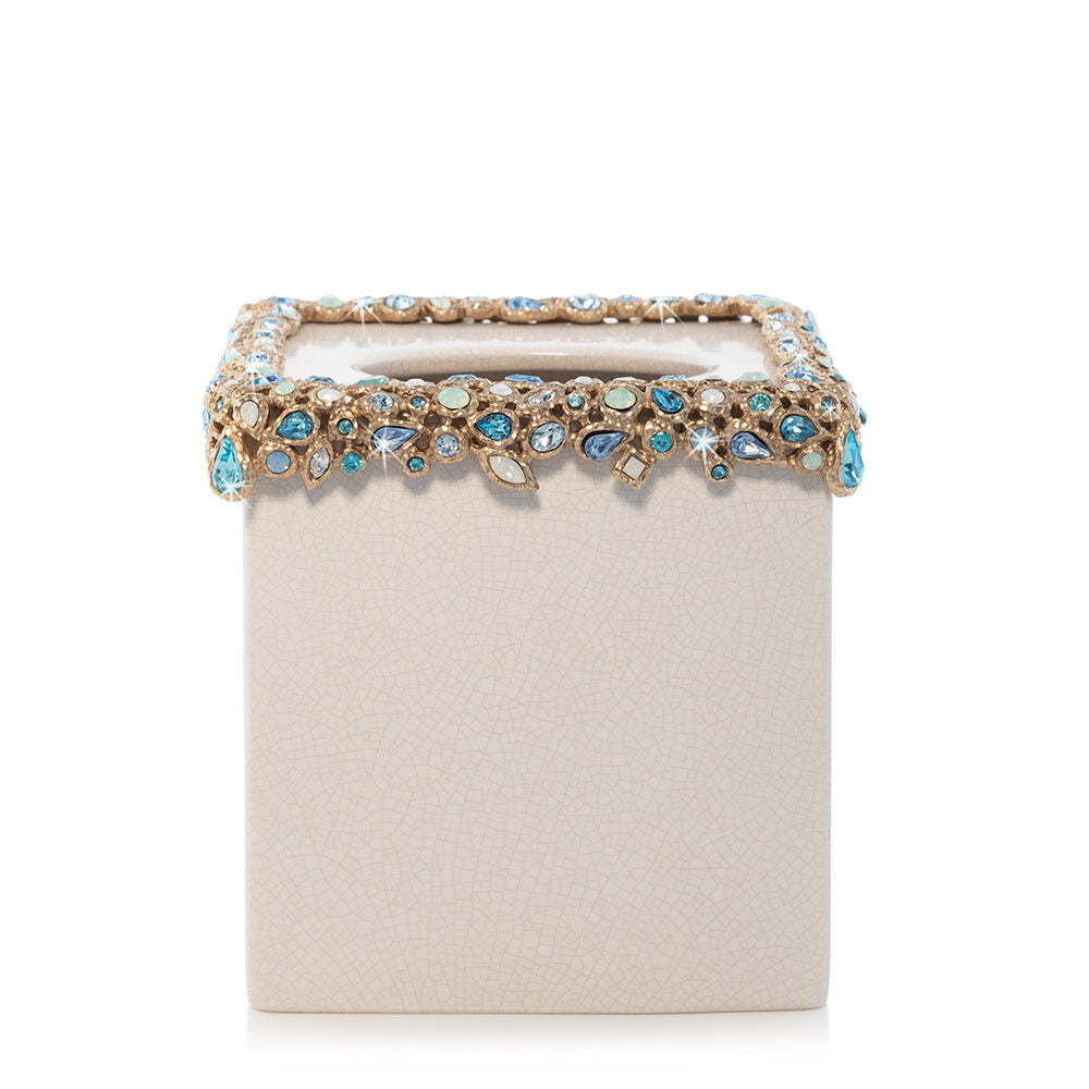 Jay Strongwater Emerson Bejeweled Tissue Box - Oceana Facial Tissue Holder