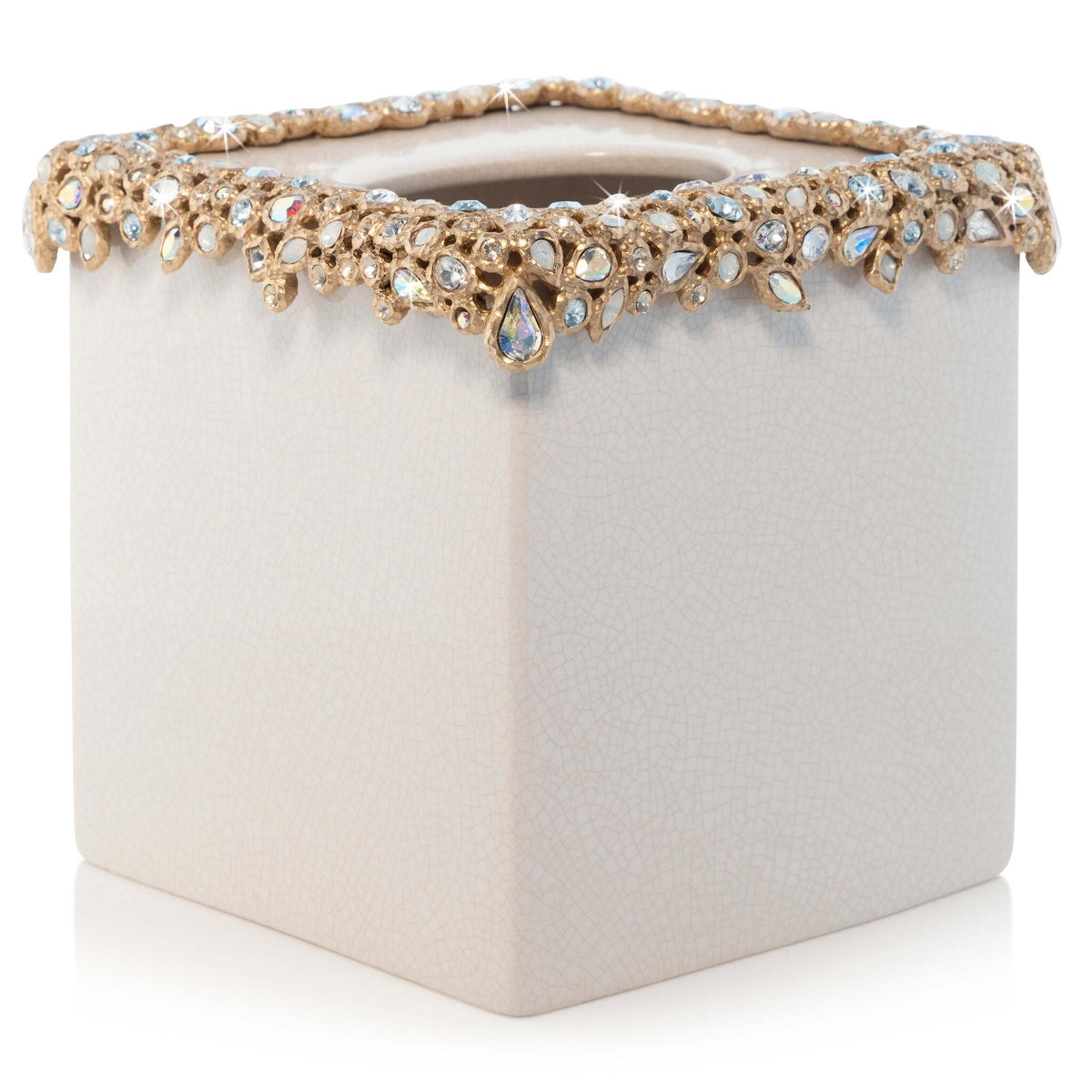 Jay Strongwater Emerson Bejeweled Tissue Box - Opal Facial Tissue Holder, alternate view