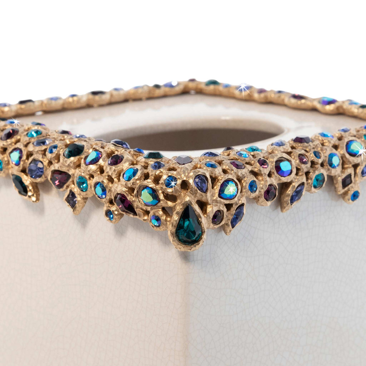 Jay Strongwater Emerson Bejeweled Tissue Box - Peacock Facial Tissue Holder, alternate view