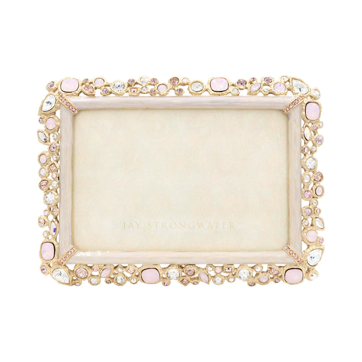 Jay Strongwater Emery Bejeweled 4" X 6" Frame - Baby Pink, alternate view